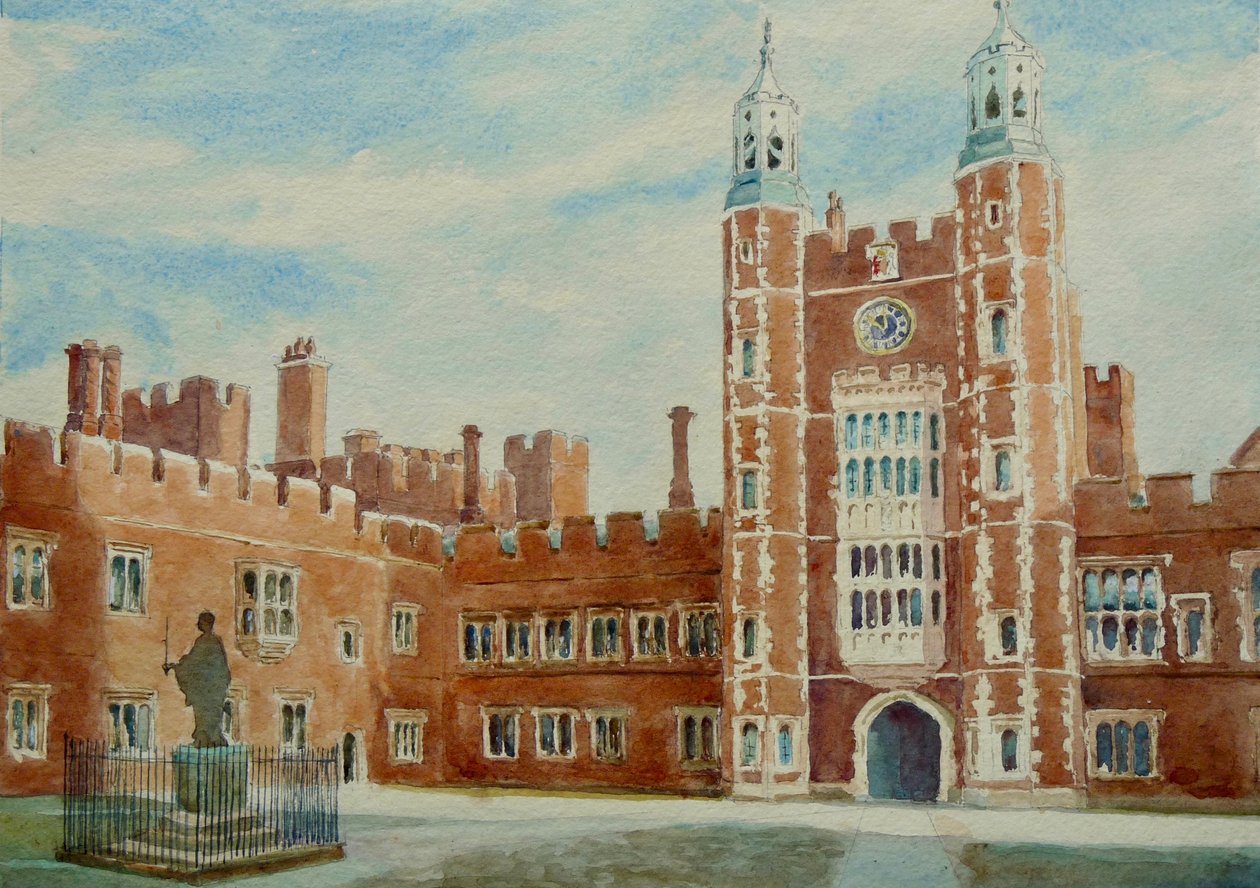Schoolplein (oost), 2010 (aquarel) door Clive Wilson
