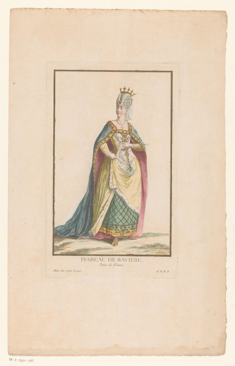 Portret van Isabella van Beieren, koningin van Frankrijk door Clément Pierre Marillier