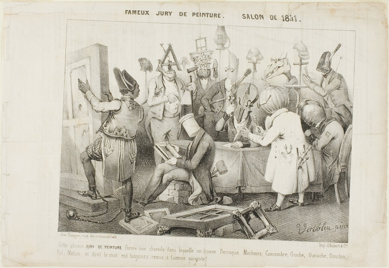 Beroemde schilderijenjury. Salon van 1841 door Clément Pruche