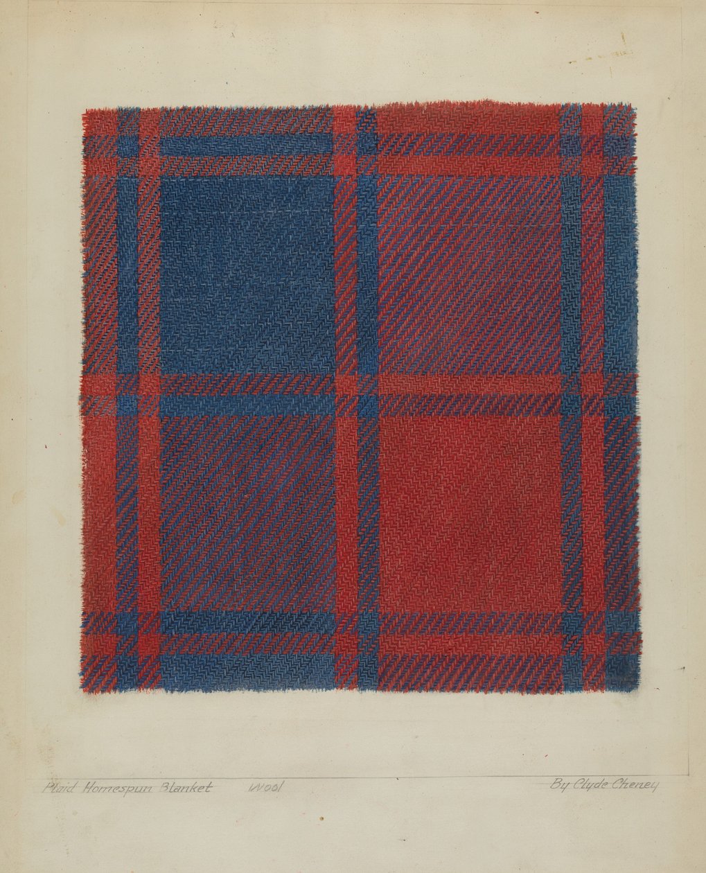 Geruite homespun deken door Clyde L. Cheney