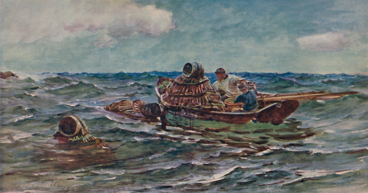 De kreeftenvangers, 1886, 1935 door Colin Hunter