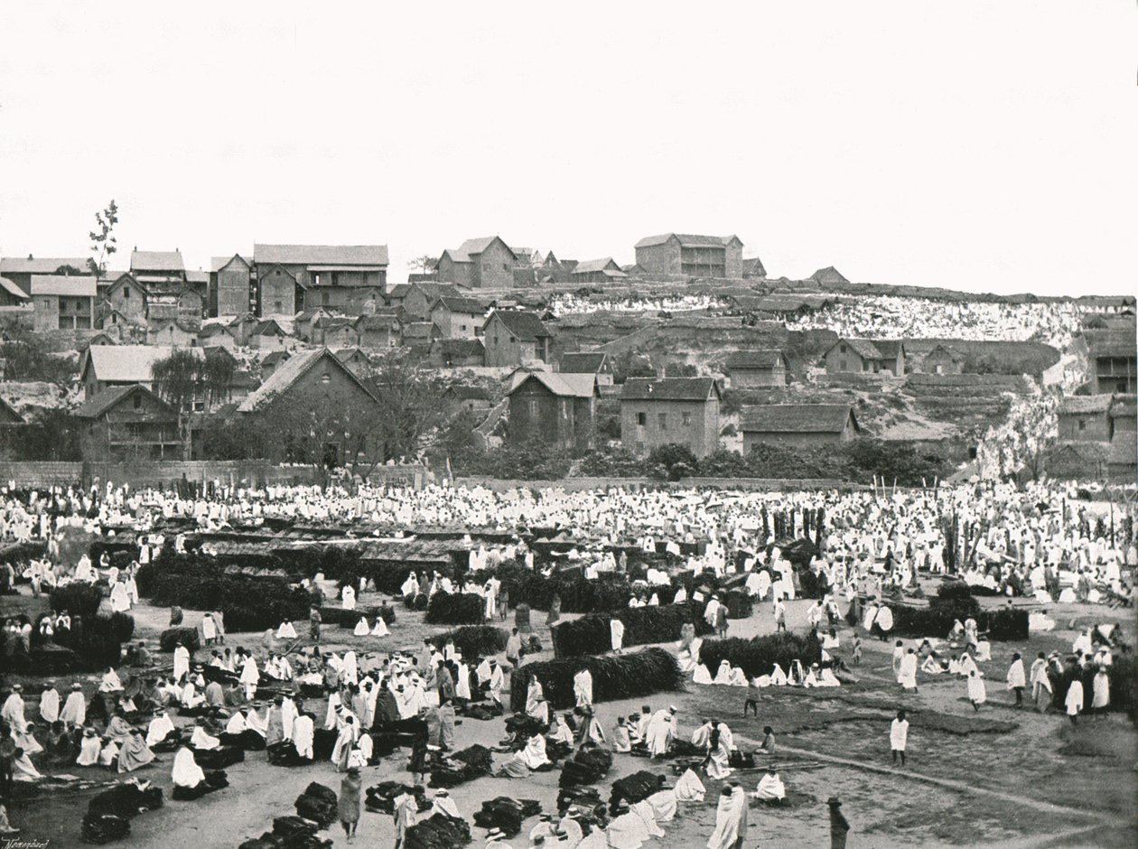 De Markt, Antananarivo, Madagaskar, 1895 door Colonel Stewart