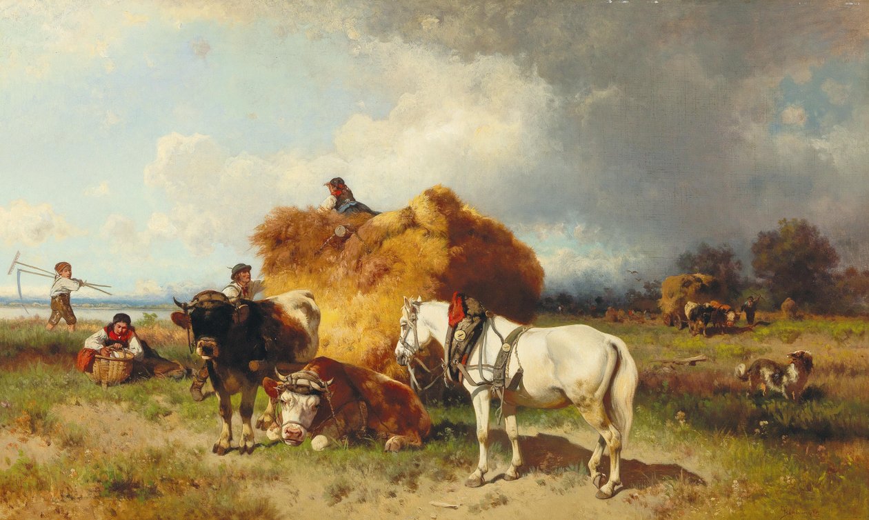 Hooien met naderende storm door Conrad Bühlmayer