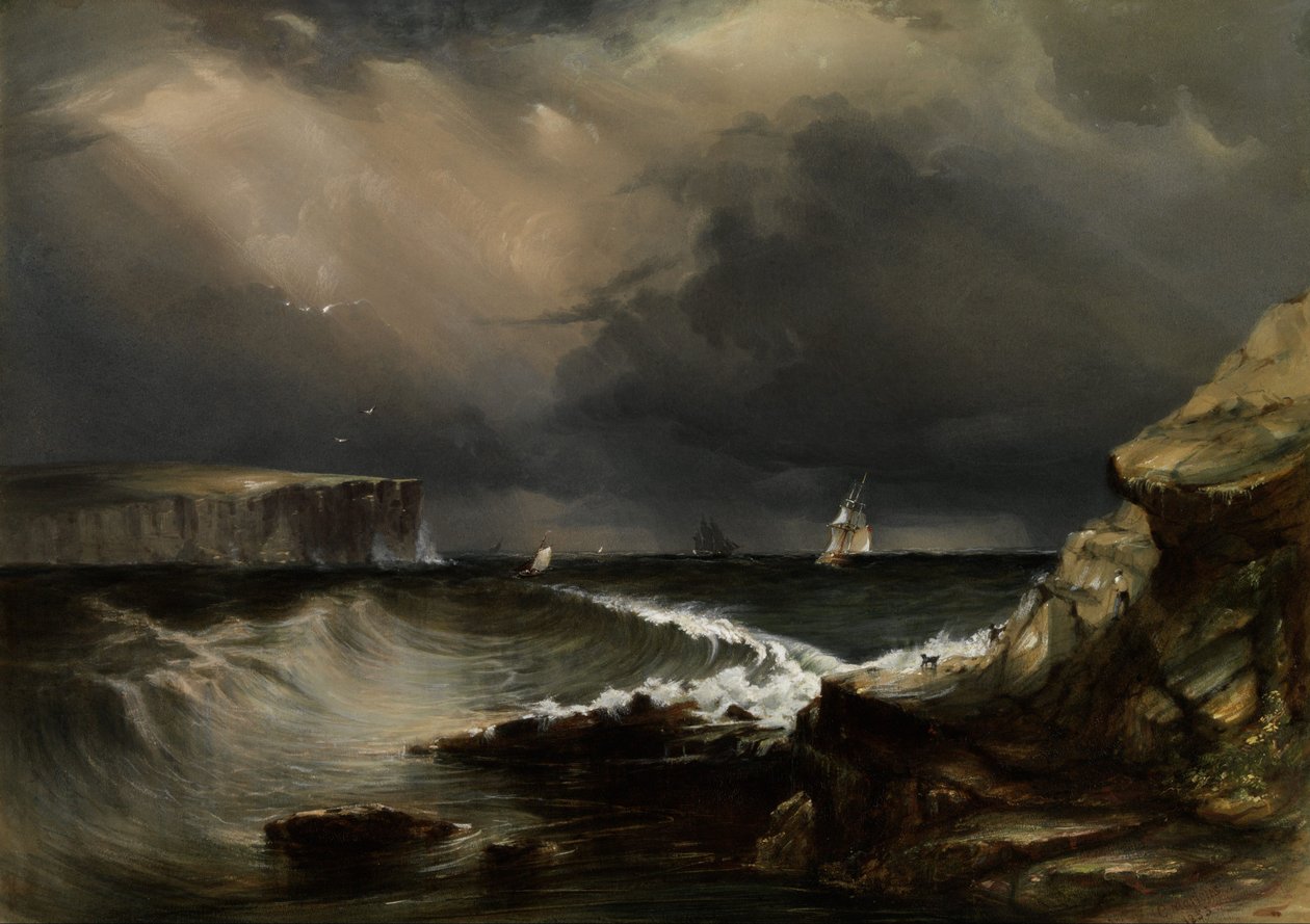 Uitzicht op de Heads, Port Jackson door Conrad Martens