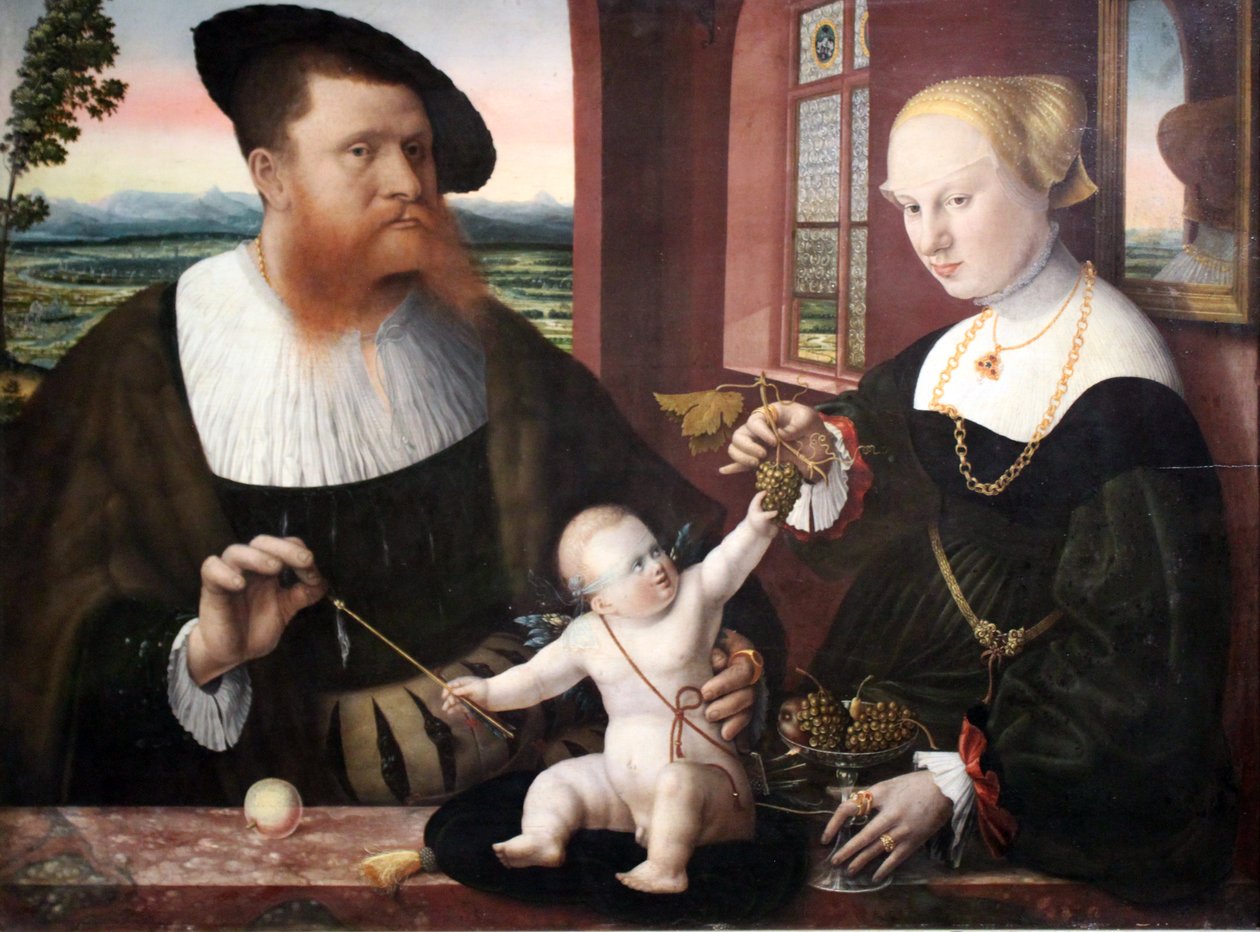 Dubbelportret van Justinian von Holzhausen en zijn vrouw Anna, née Fürstenberg door Conrad Faber von Kreuznach