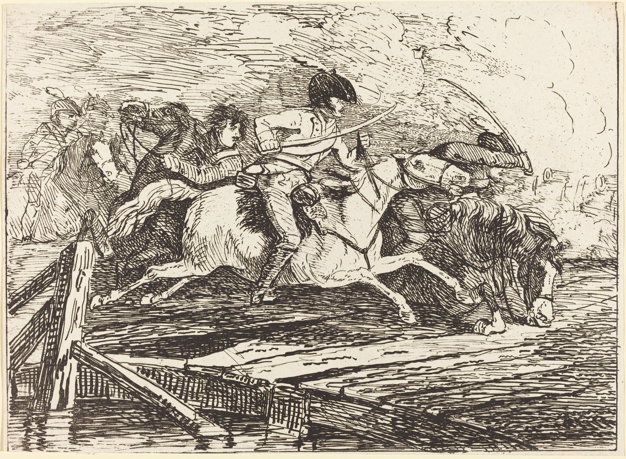 Cavalerieaanval door Conrad Gessner