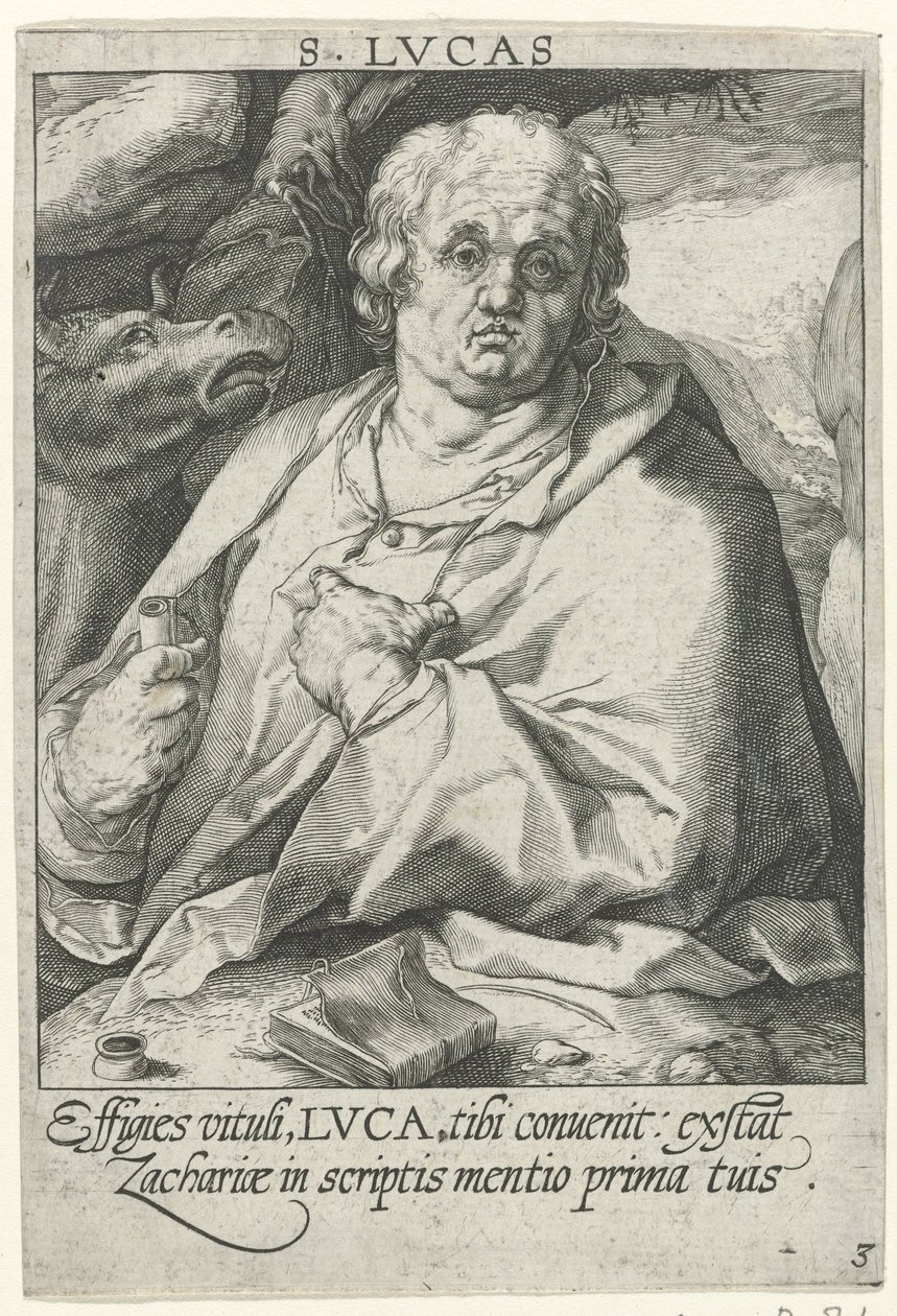 Evangelist Lucas (serie titel: De vier evangelisten) door Conrad Goltz (possibly)