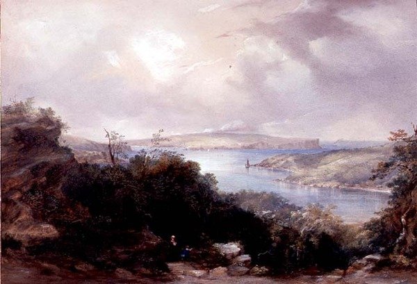 Haven van Sydney met uitzicht op de North Head door Conrad Martens
