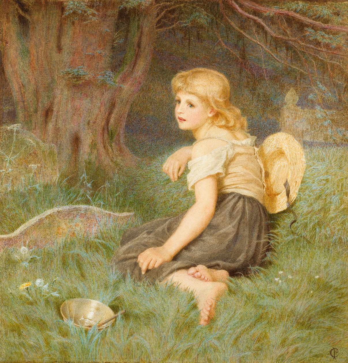 En daar zit ik op de grond..., 1878 door Constance Phillott