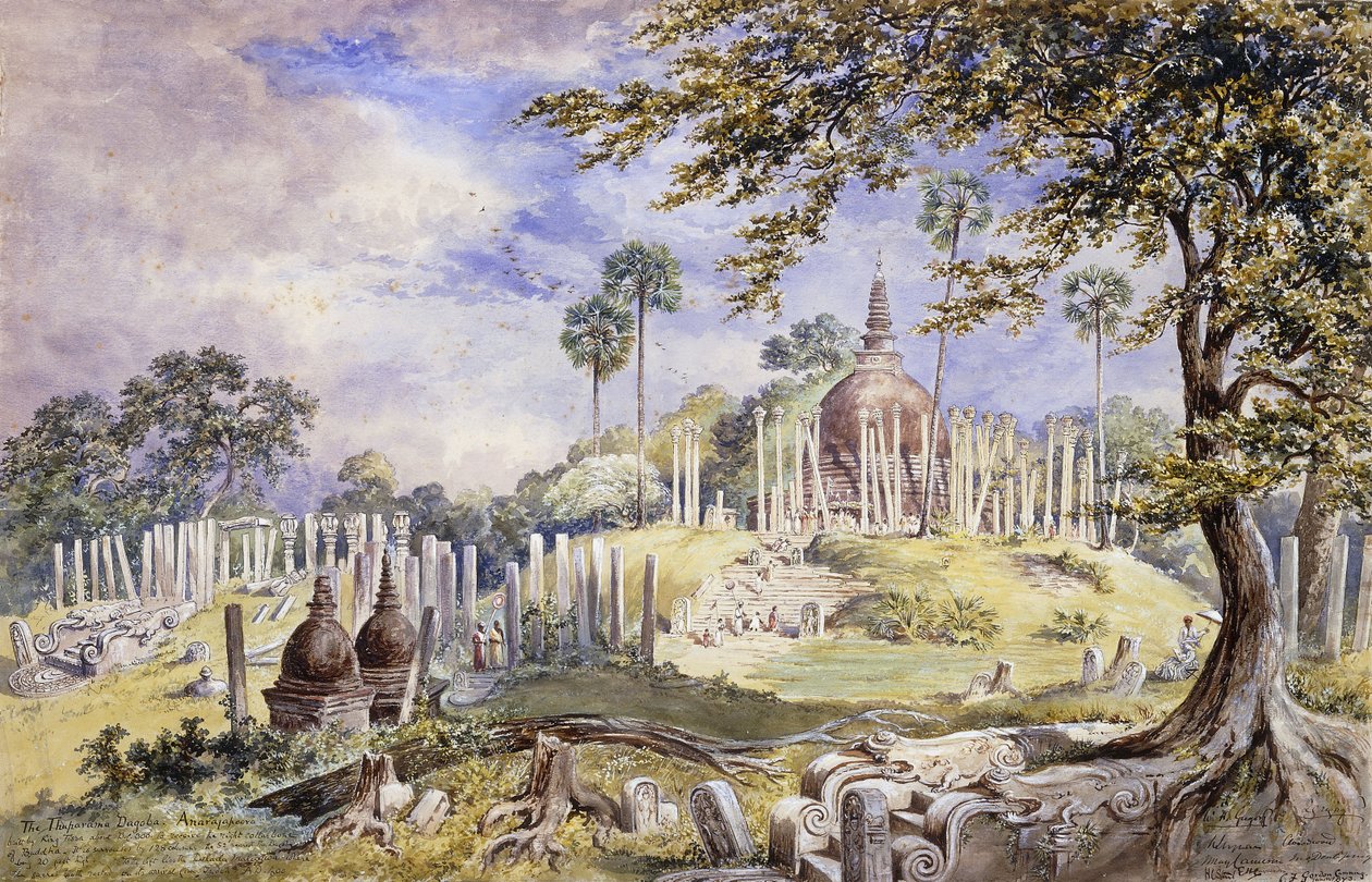 De Thuparama Dagoba in Anuradhapura, Sri Lanka, 1873 door Constance Frederica Gordon Cumming