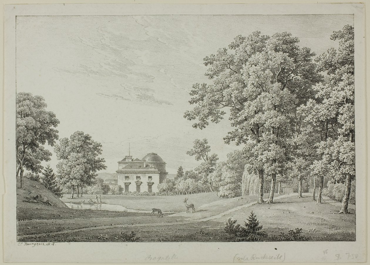 Het kasteel van Bagatelle in het Bois de Boulogne door Constant Bourgeois