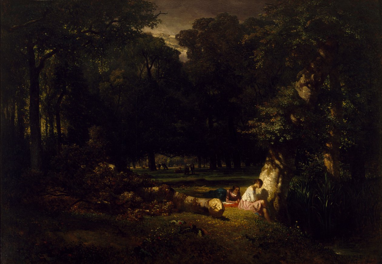 De Baders (Open plek in het Bos) door Constant-Emile Troyon