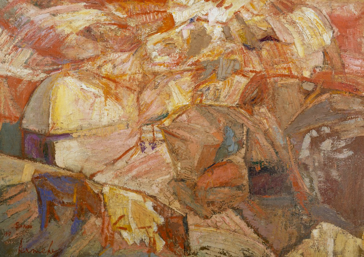 Oogstlandschap in Devonshire door Constant Permeke