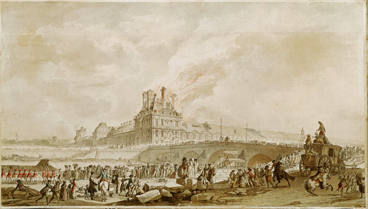 De verbranding van het Paviljoen van de Flore ... door Constantin Emile Meunier