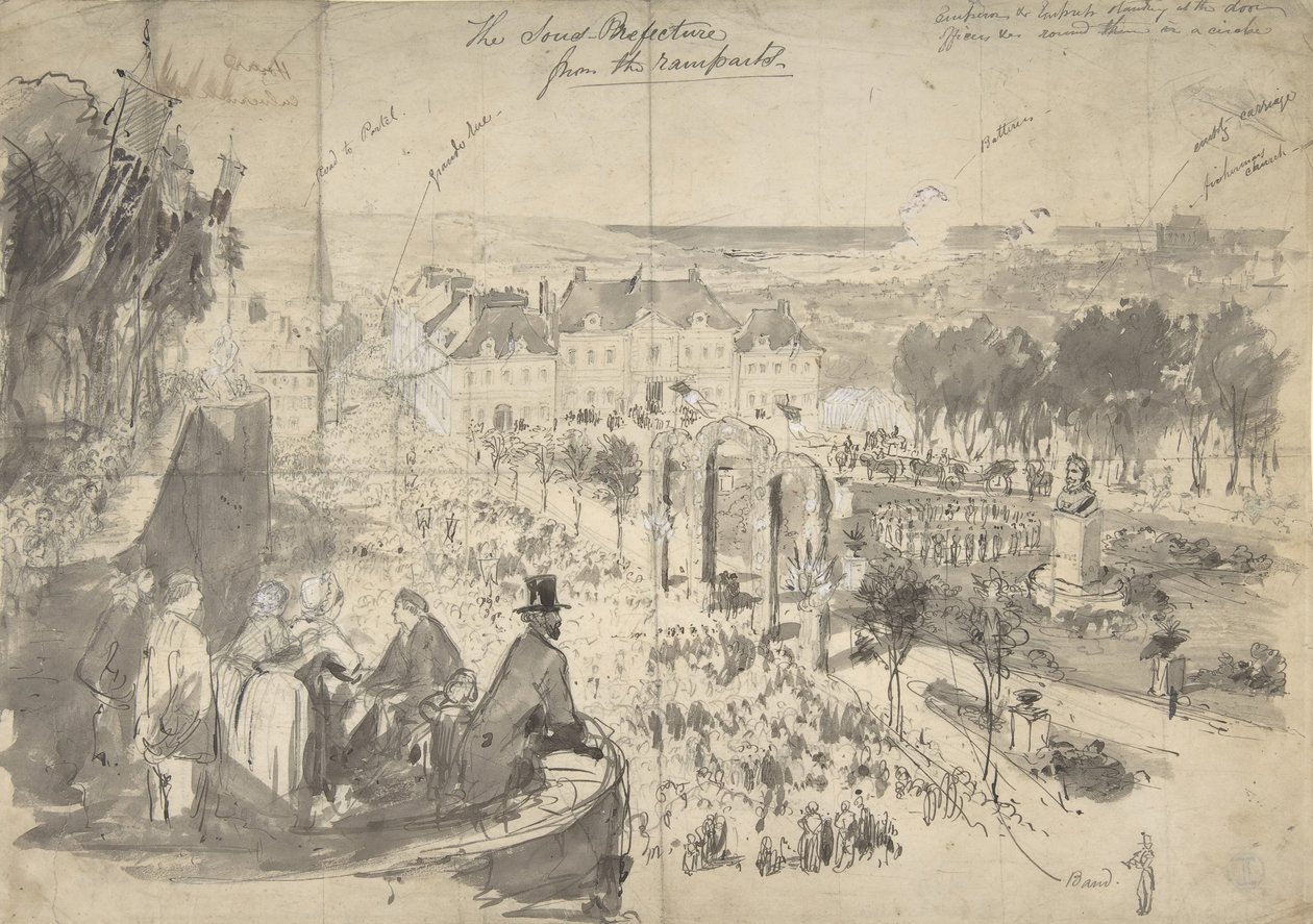 Het bezoek van Napoleon III aan Boulogne-sur-Mer door Constantin Guys