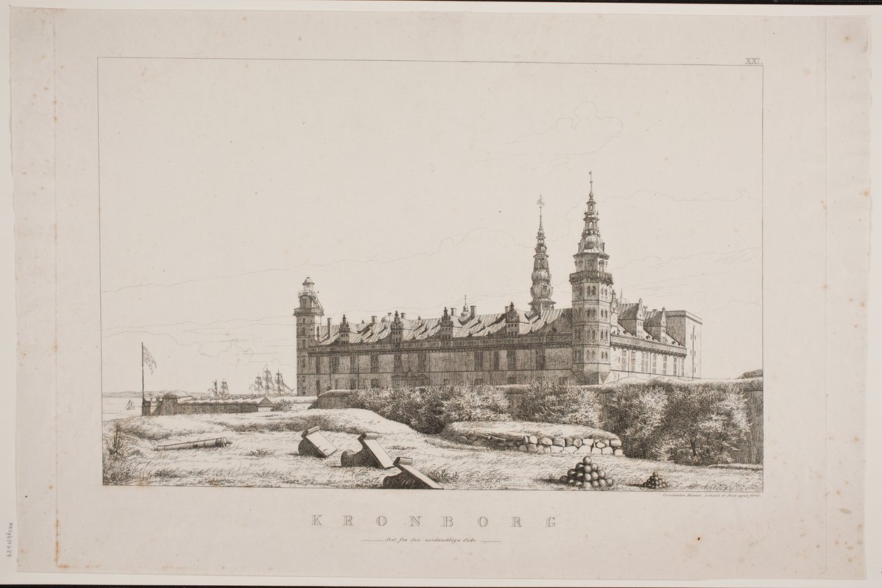 Deens: Kronborg gezien vanaf de noordwestkant door Constantin Hansen