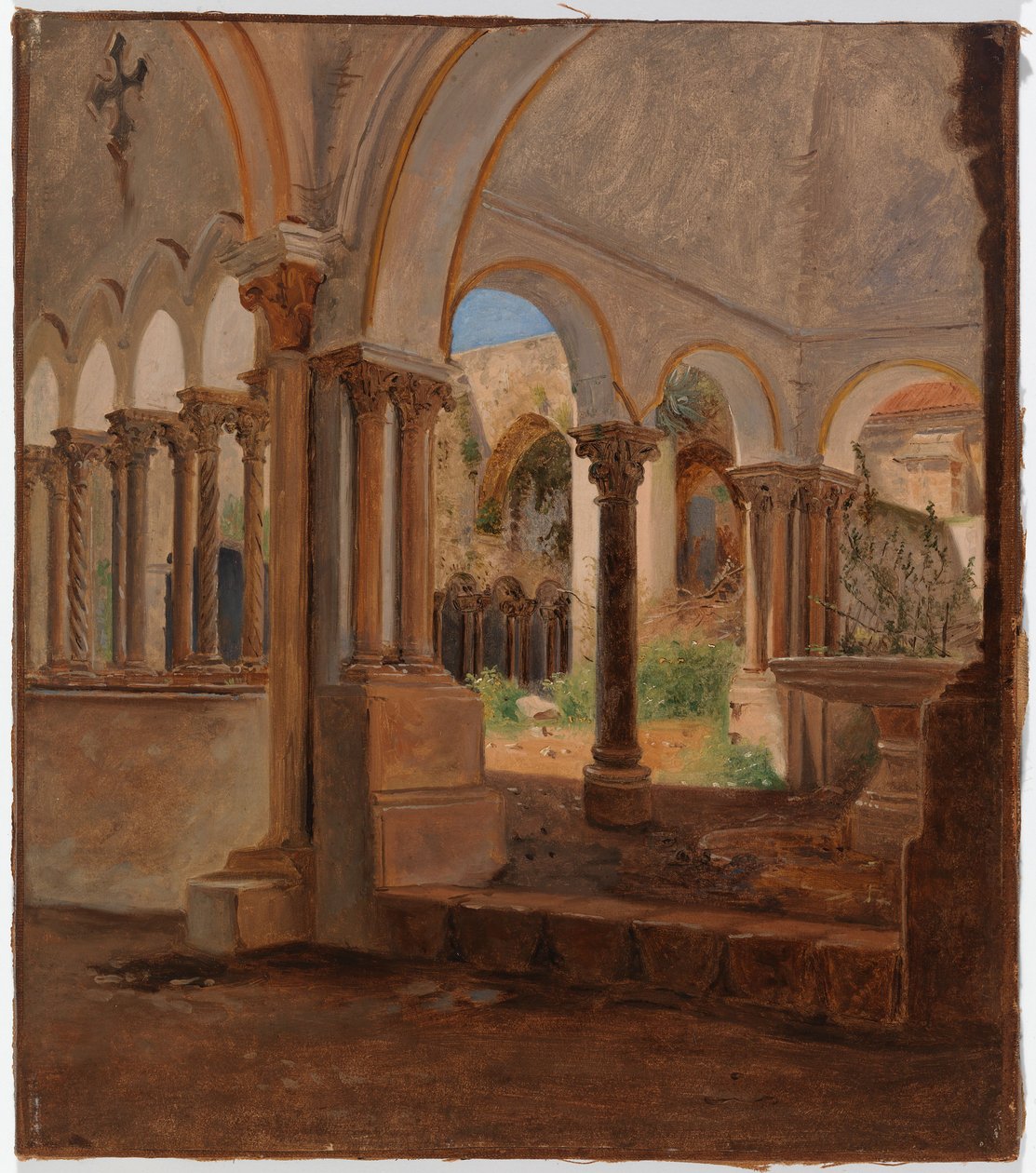 Lege kloosterbinnenplaats door Constantin Hansen