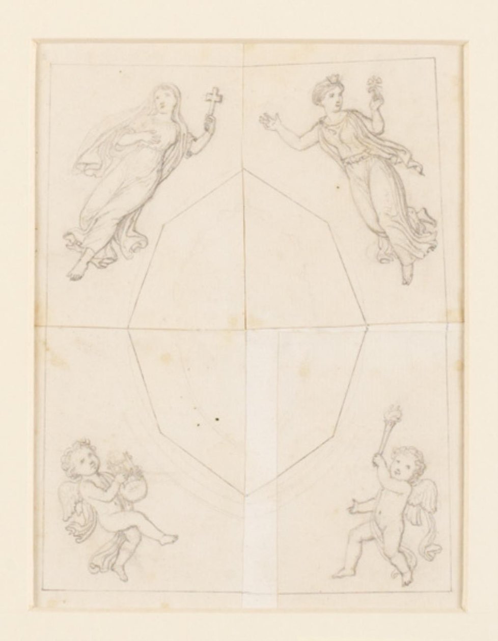 Ontwerp voor plafonddecoratie door Constantin Hansen