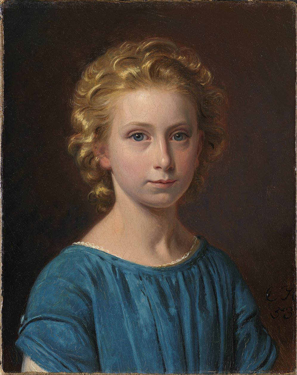 Margrethe Vullum als kind (geboren Lehmann) door Constantin Hansen