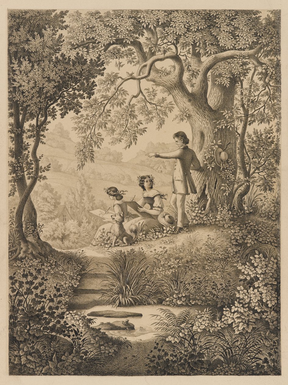 Een Tekenles, 1865 door Constantine Hertzberg