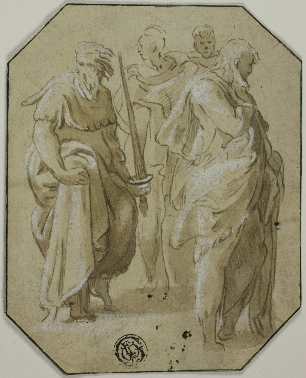 Sint Paulus en drie andere staande figuren door Conte Antonio Maria Zanetti the Elder