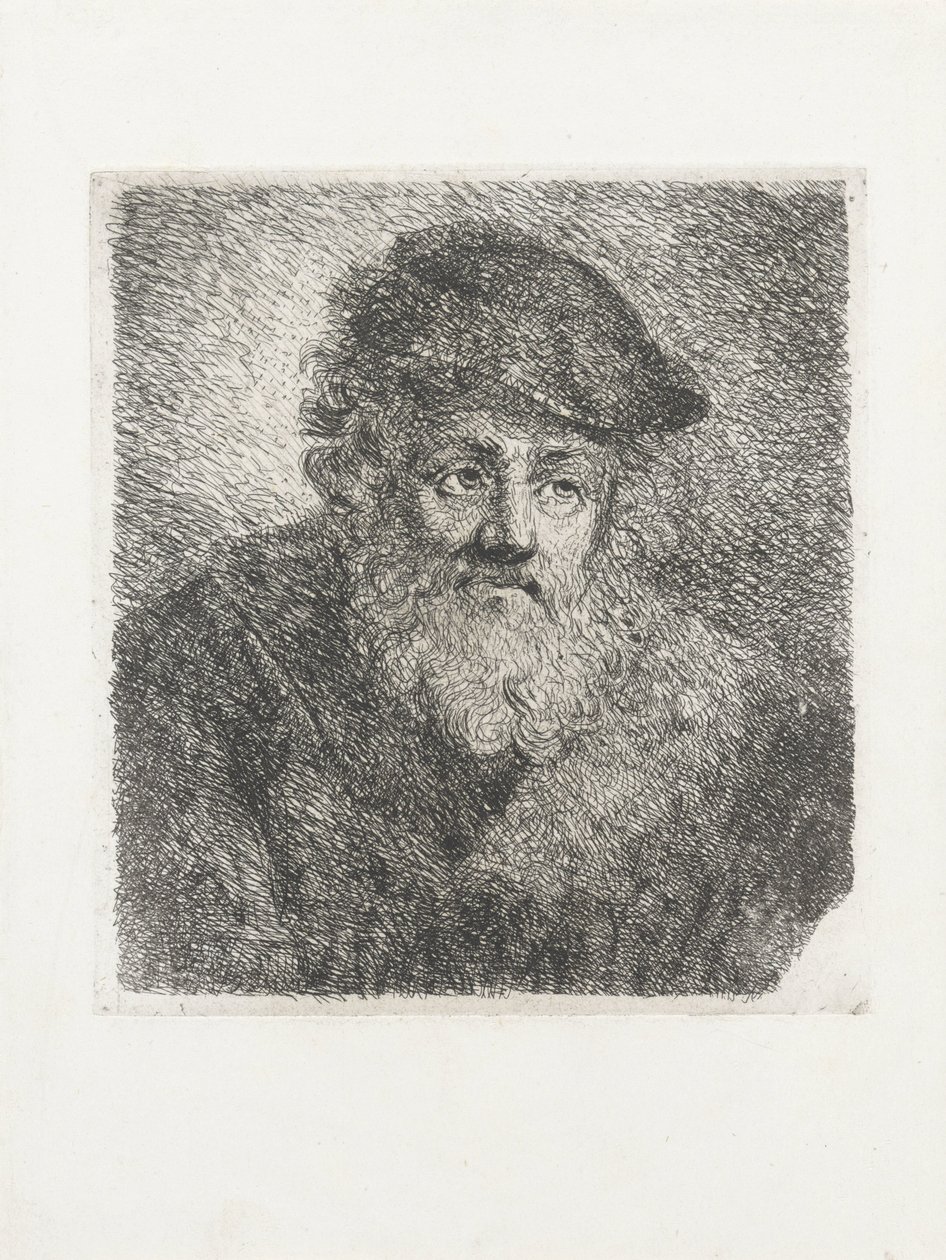 Oude man met baard en muts door Cornelia Scheffer Lamme