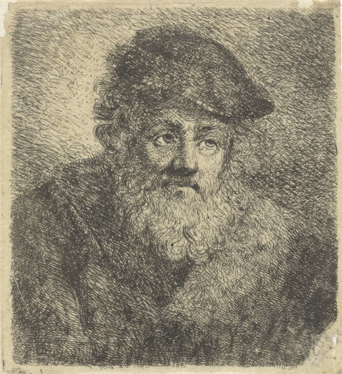 Oude man met baard en muts door Cornelia Scheffer Lamme