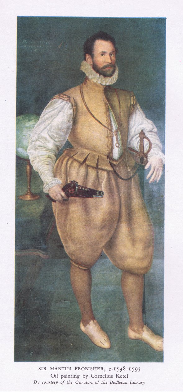 Sir Martin Frobisher (1538-1595), uit British Adventure gepubliceerd door Collins, 1947 door Cornelis Ketel