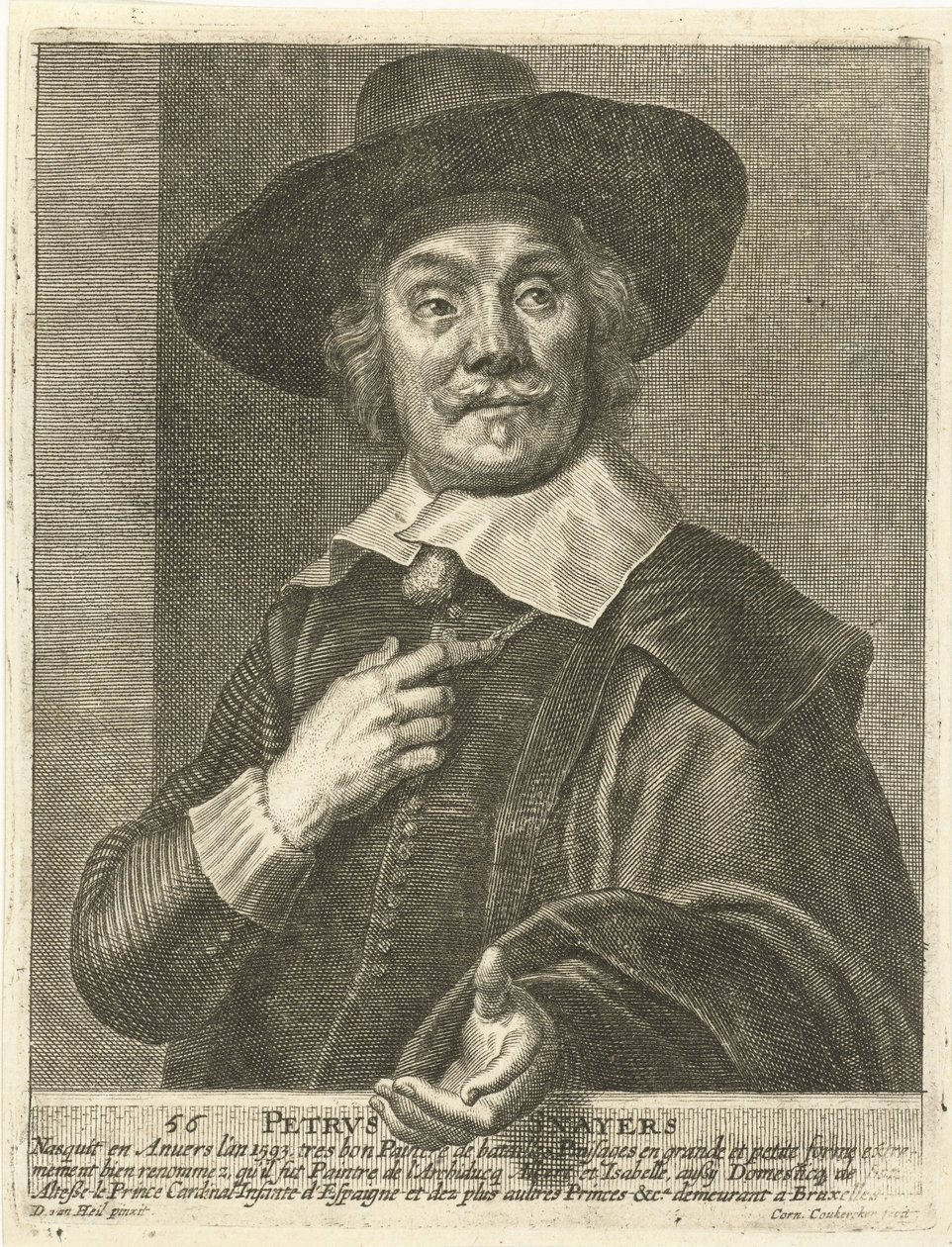 Portret van Pieter Snayers door Cornelius van Caukercken