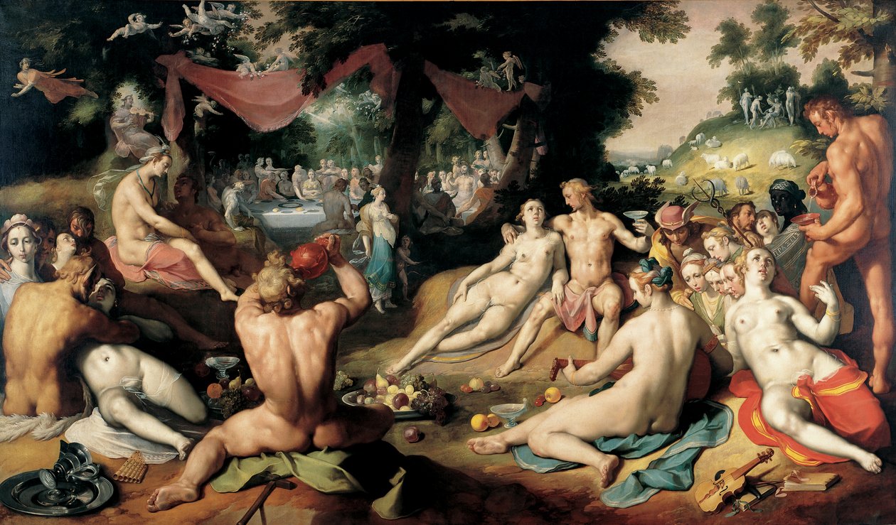 De bruiloft van Peleus en Thetis door Cornelis van Haarlem