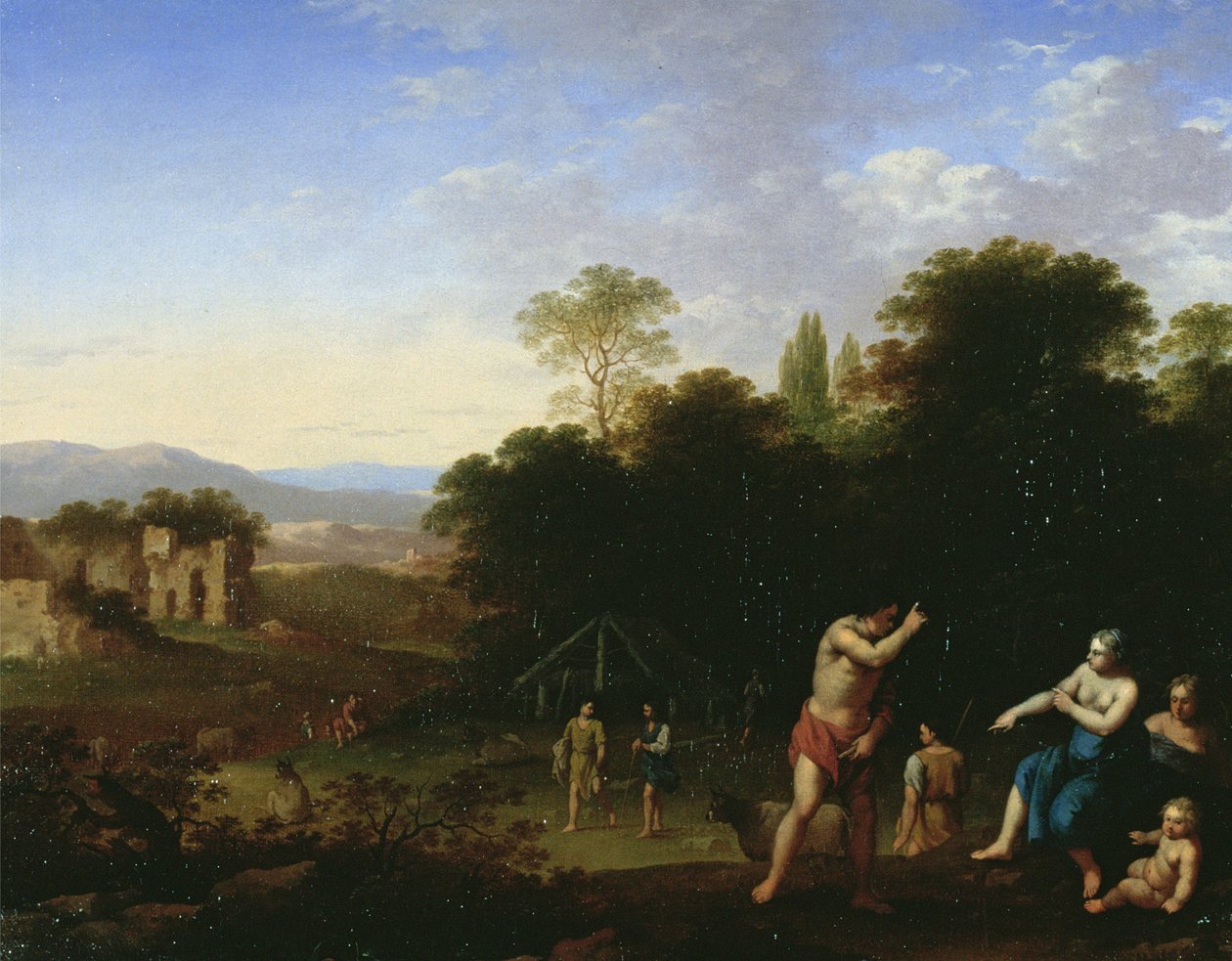 Klassieke figuren in een landschap, c.1630-50 door Cornelis van Poelenburgh or Poelenburch