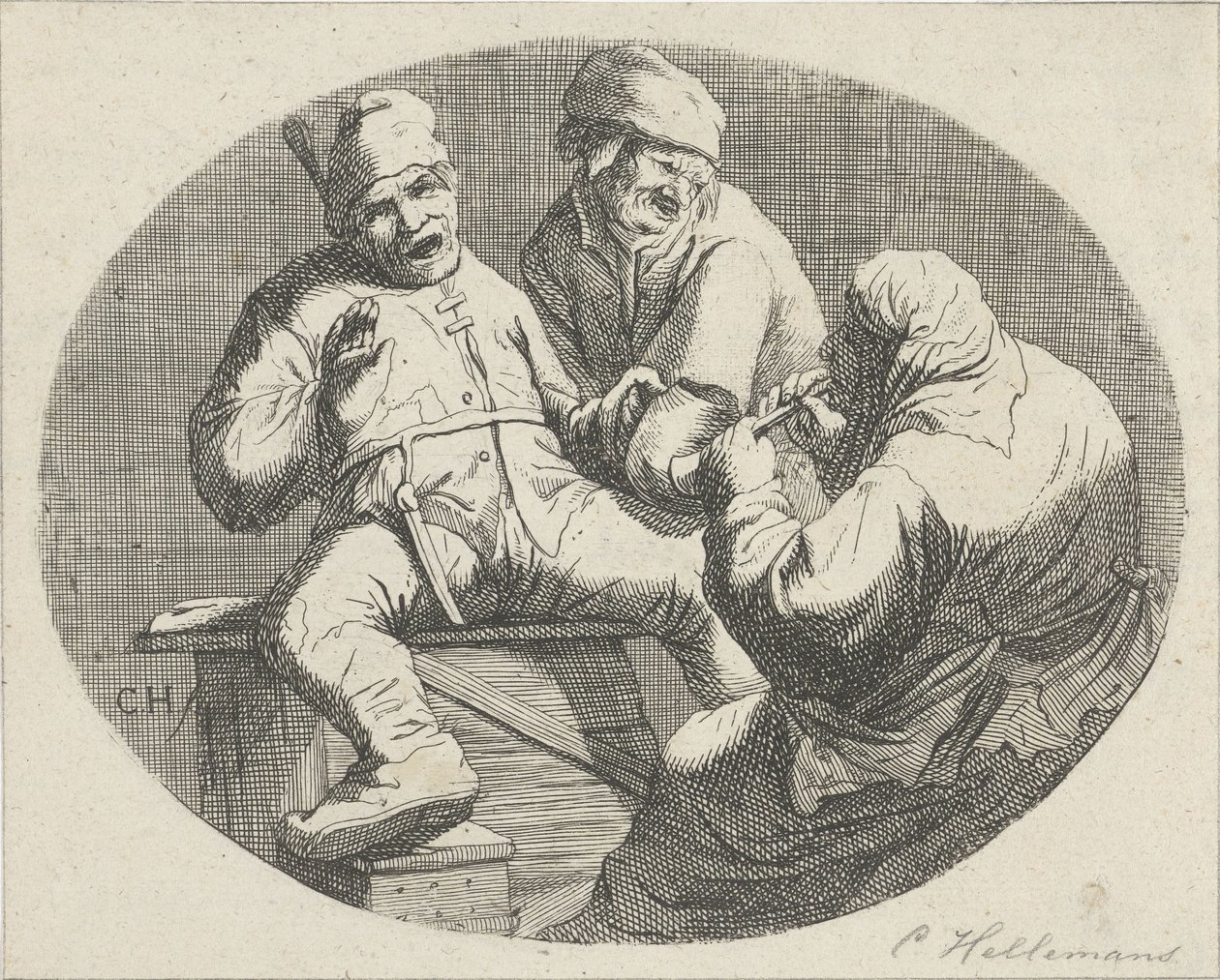 Vrolijk boerengezelschap door Cornelis A. Hellemans