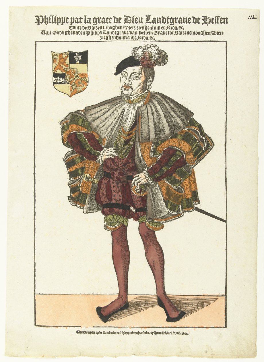 Portret van Filips van Hessen door Cornelis Anthonisz. (manner of)