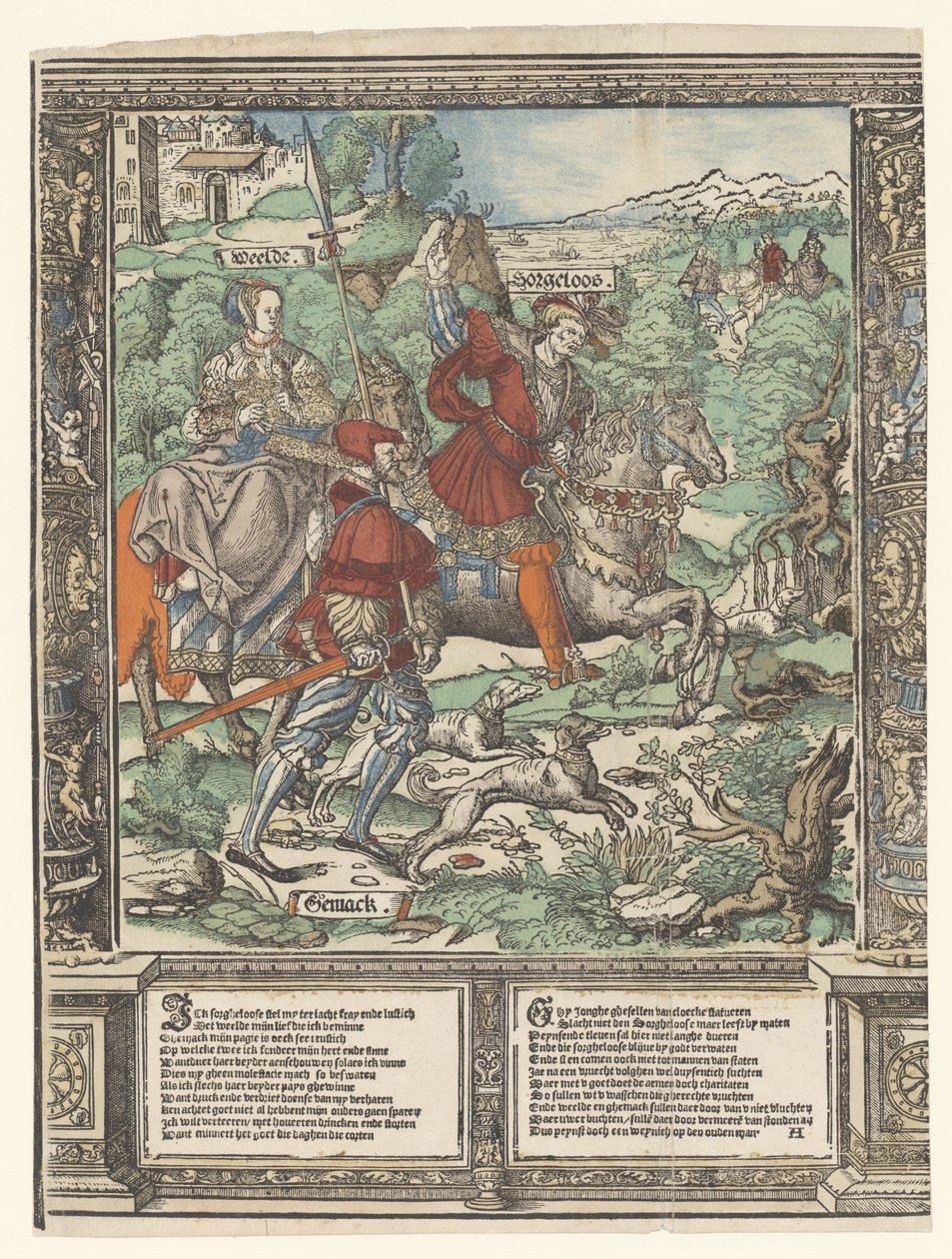 De jacht Het verhaal van Sorgheloos (serie titel) door Cornelis Anthonisz.