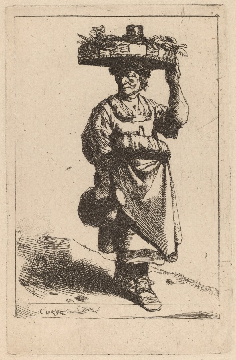 Vrouw met een Mand door Cornelis Pietersz Bega