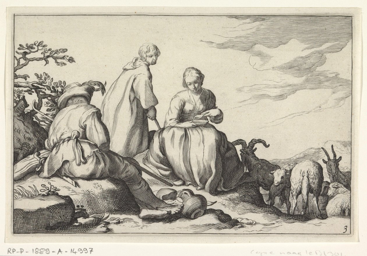 Schaapherders door Cornelis Bloemaert (II) (possibly)