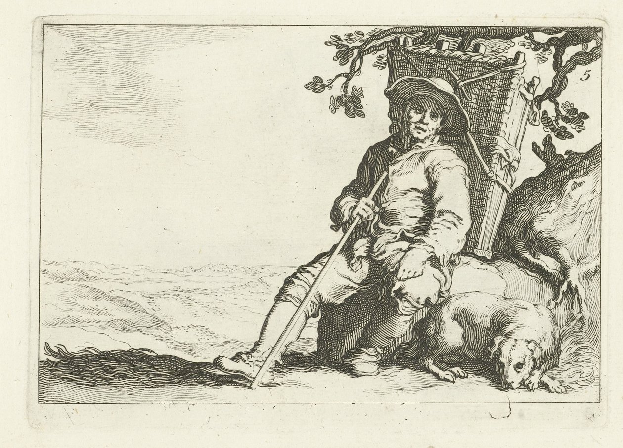 Een rustende marskramer (16 prenten uit verschillende series van Cornelis en Frederik Bloemaert) door Cornelis Bloemaert (II)