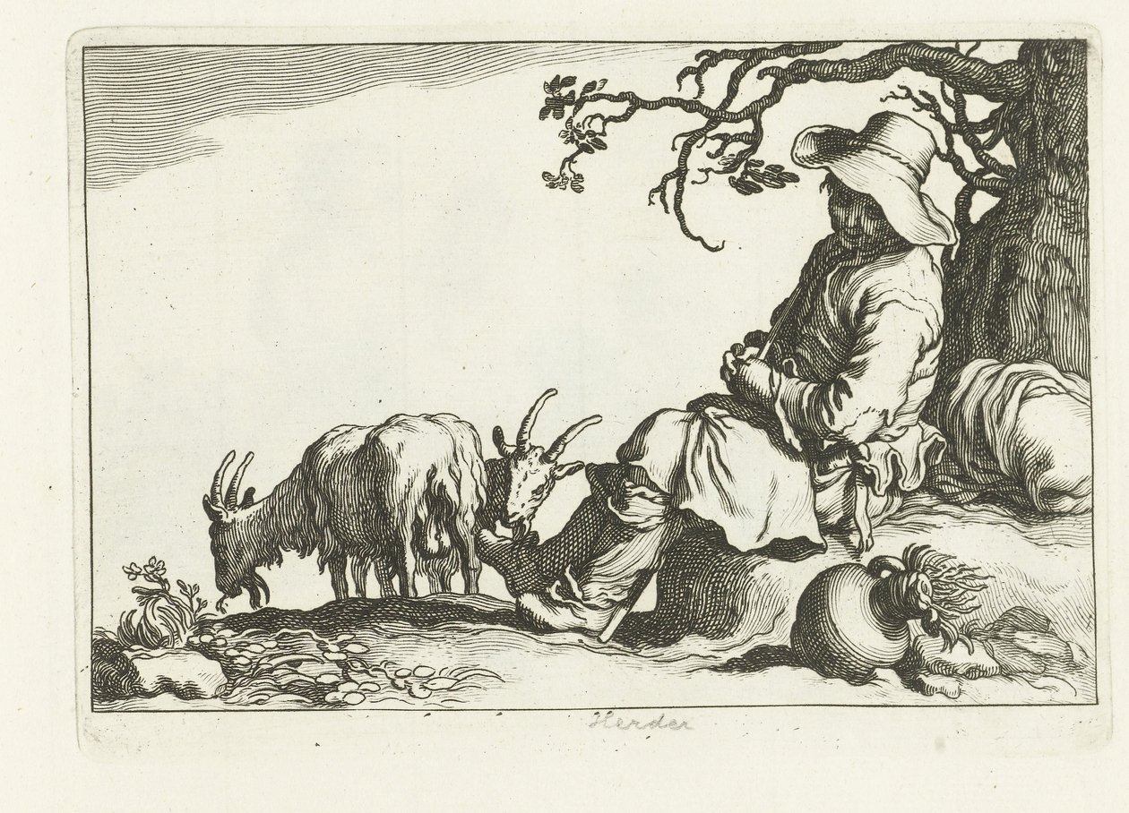 Geitenhoeder 16 prenten uit verschillende series van Cornelis en Frederik Bloemaert (serie titel) door Cornelis Bloemaert (II)
