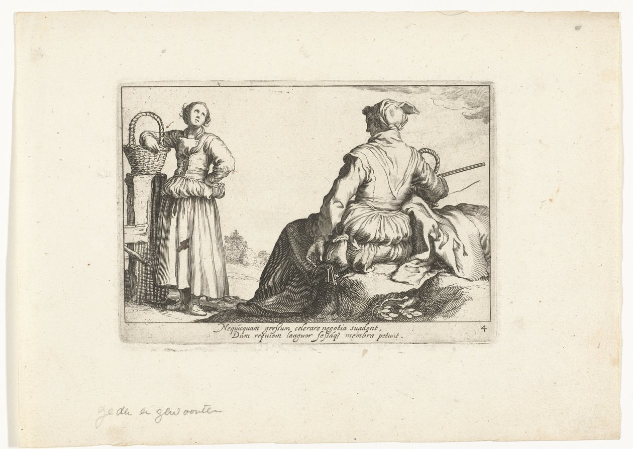 Twee boerinnen door Cornelis Bloemaert (II)