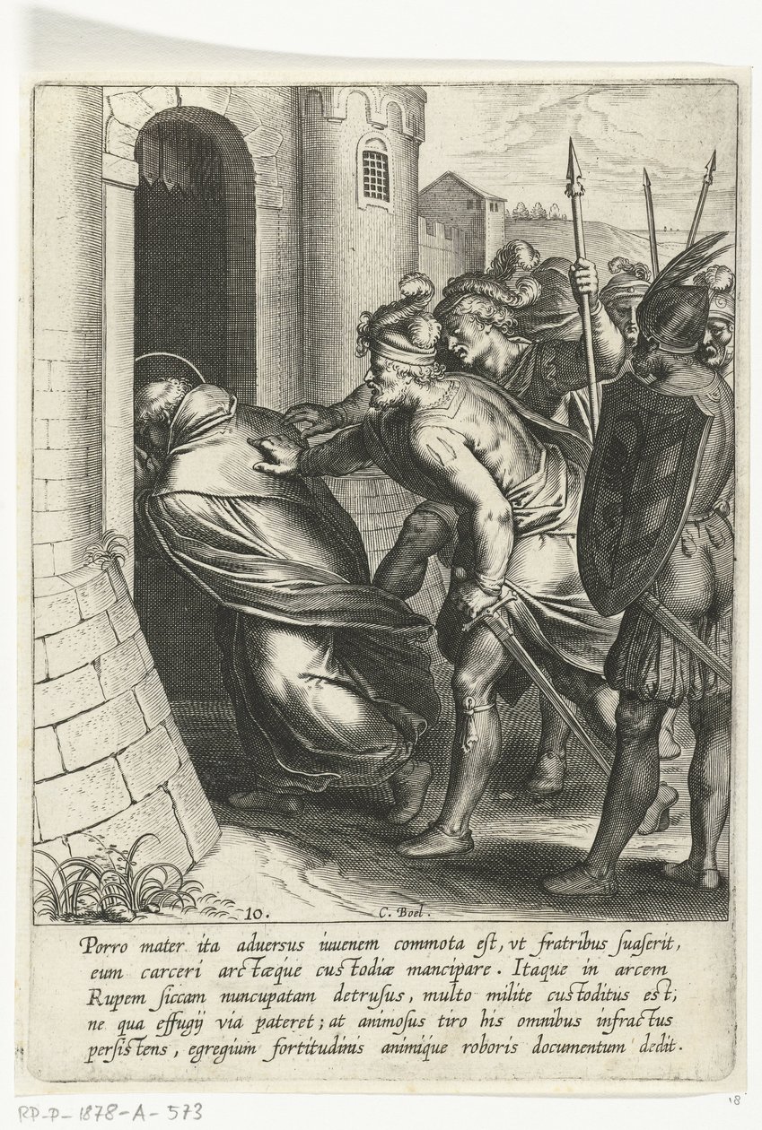 Thomas gaat door de poort van de gevangenis door Cornelis Boel