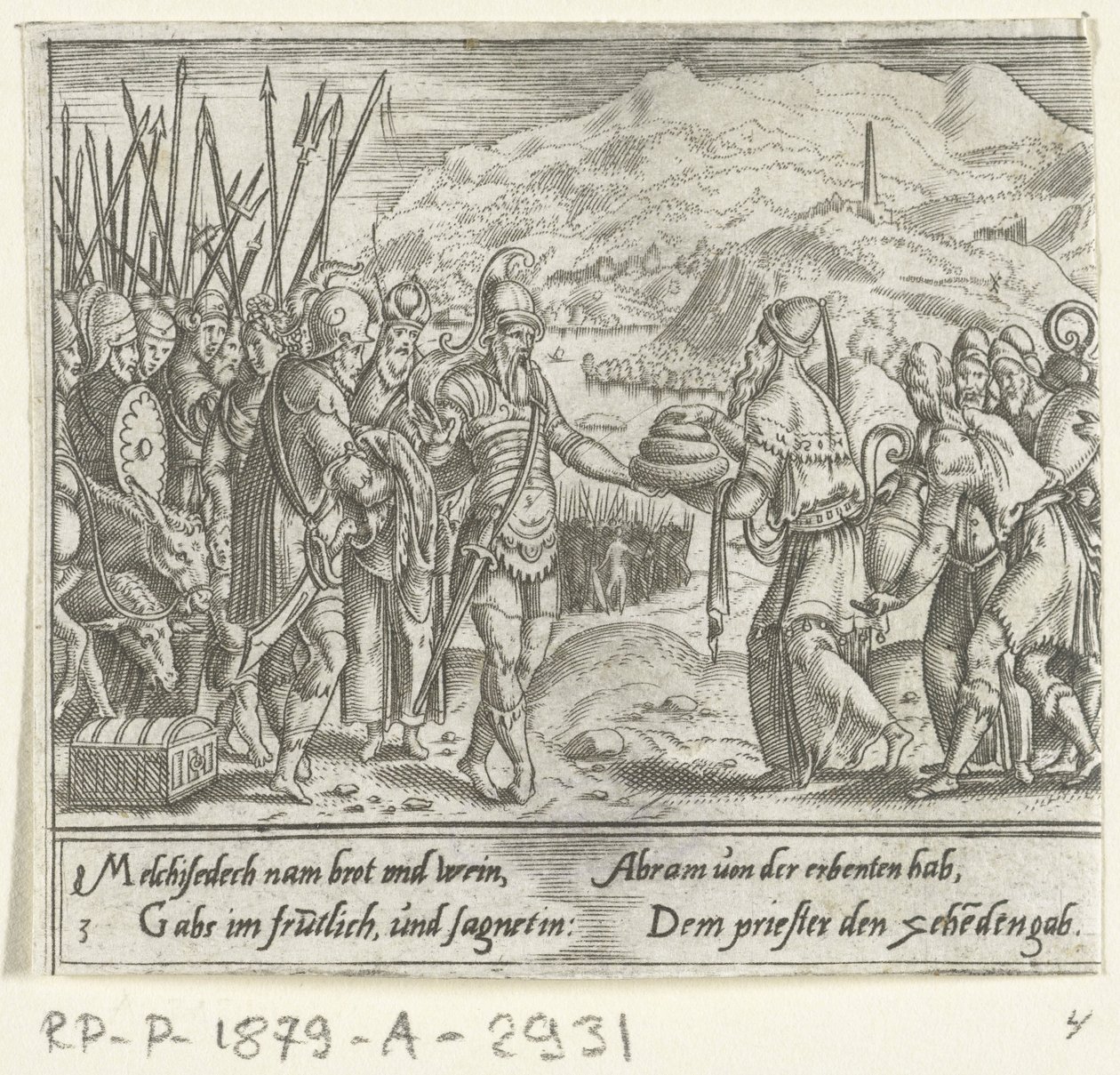 Abraham en Melchisedek door Cornelis Bos