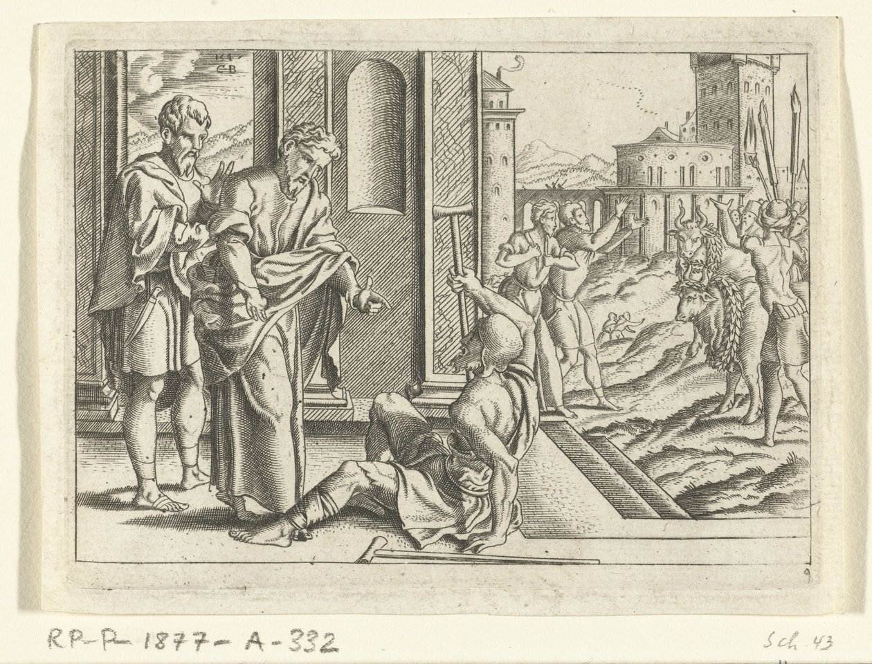 Paulus geneest een kreupel door Cornelis Bos