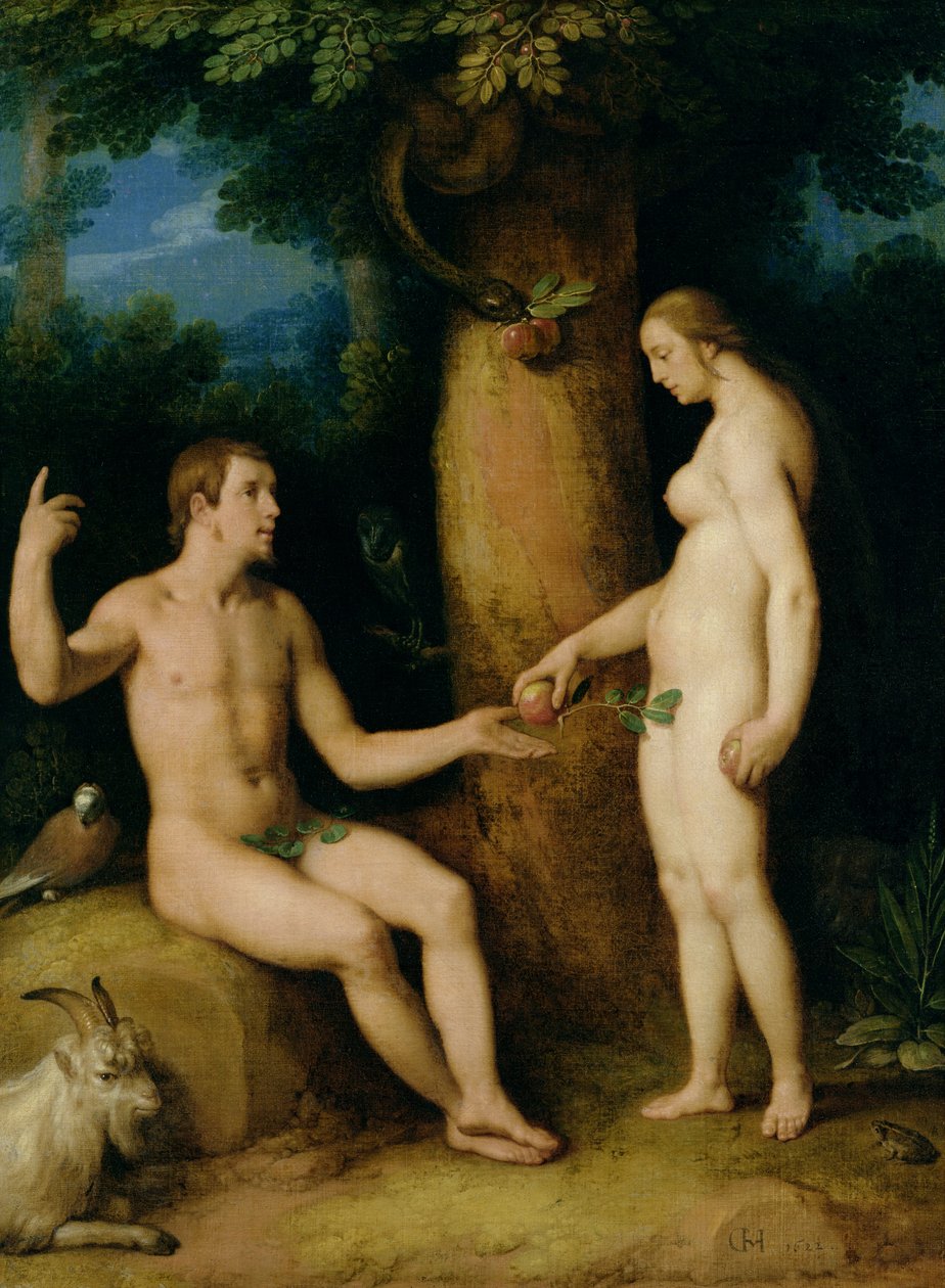 Adam en Eva, 1622 door Cornelis Cornelisz van Haarlem