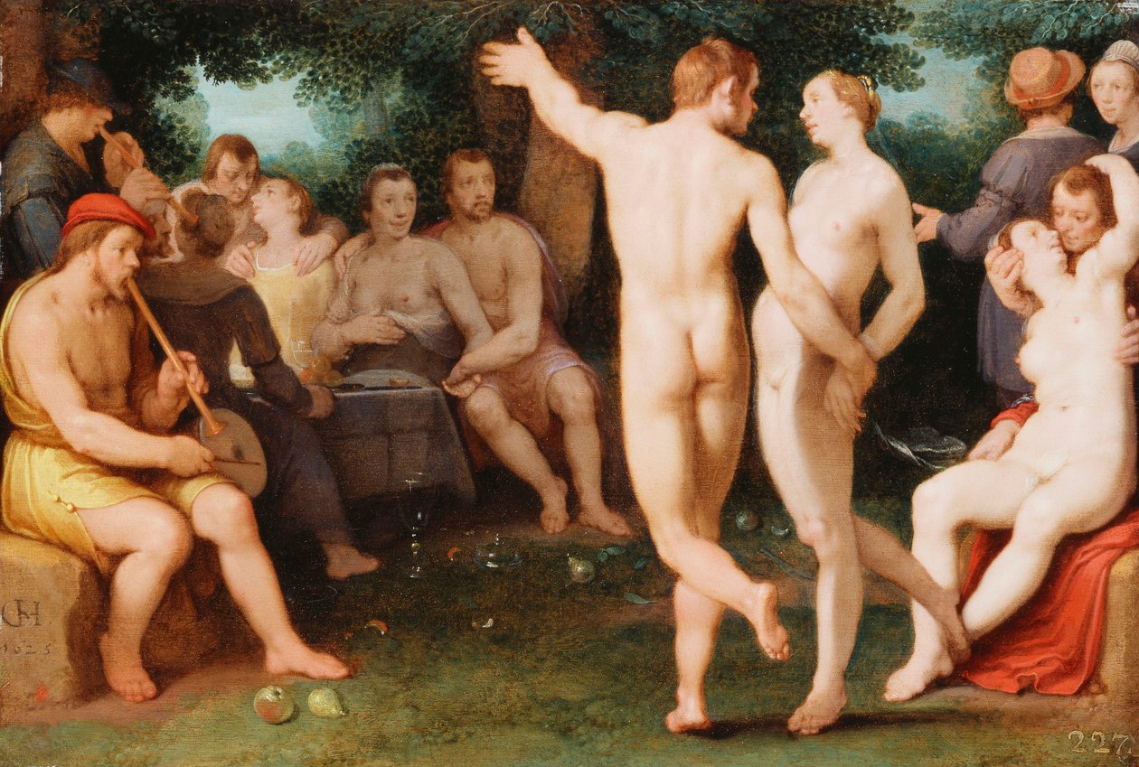 Een allegorie van matigheid, 1625 door Cornelis Cornelisz. van Haarlem