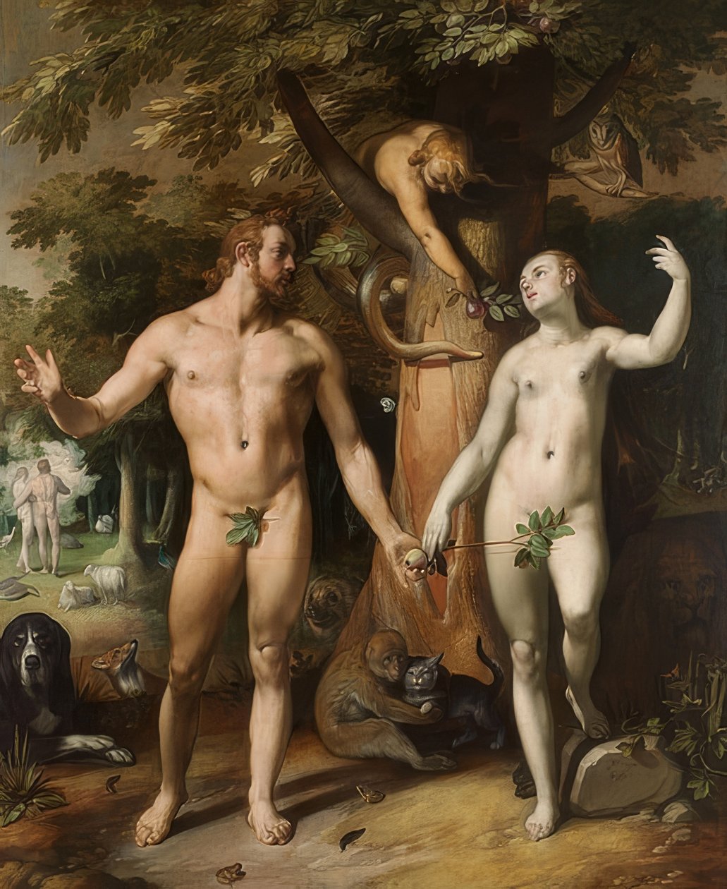 De zondeval door Cornelis Cornelisz. van Haarlem