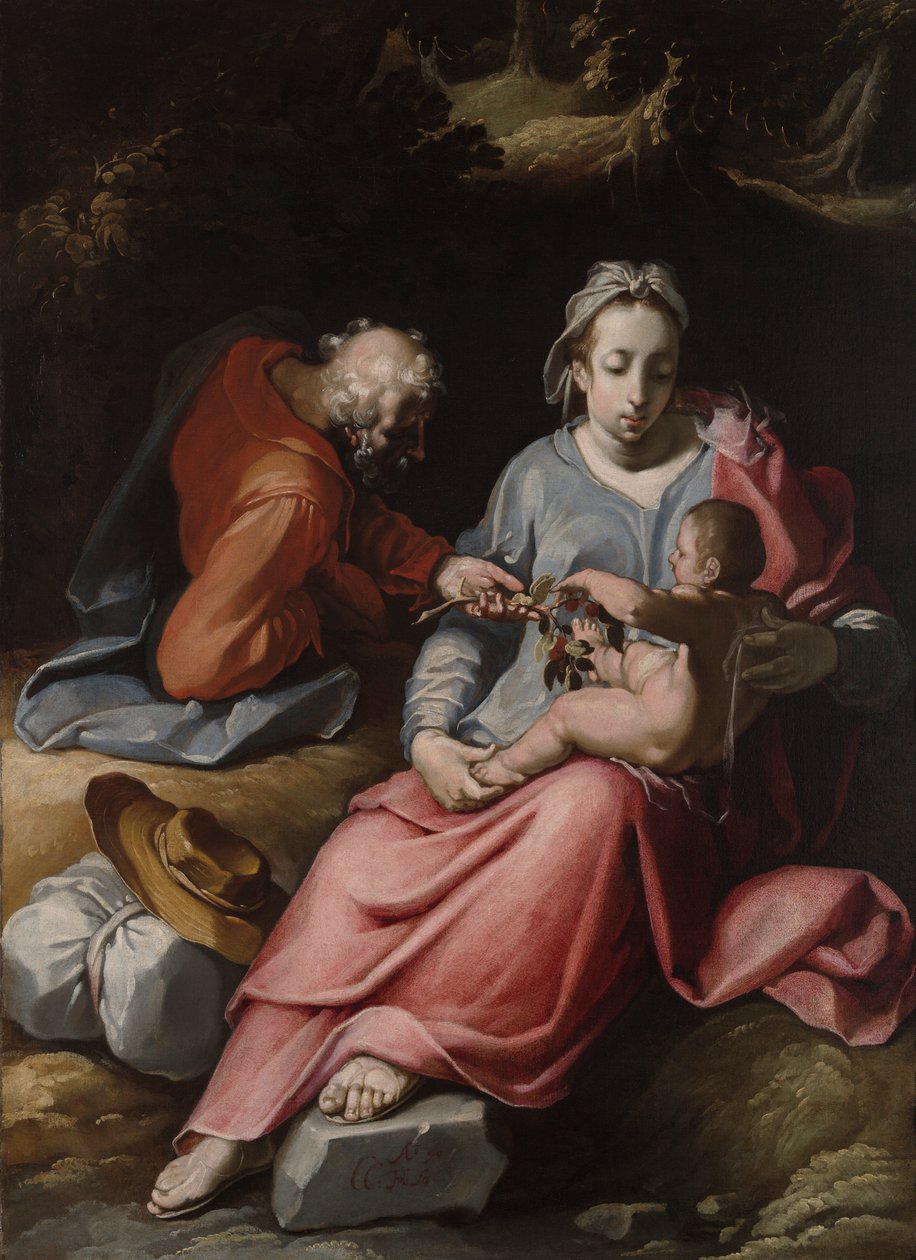 De Heilige Familie door Cornelis Cornelisz. van Haarlem