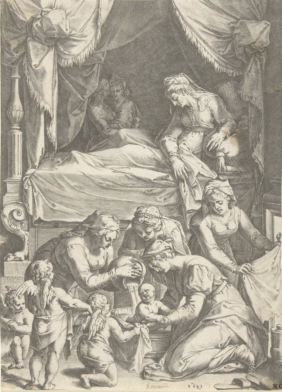 Geboorte van de Maagd door Cornelis Cort