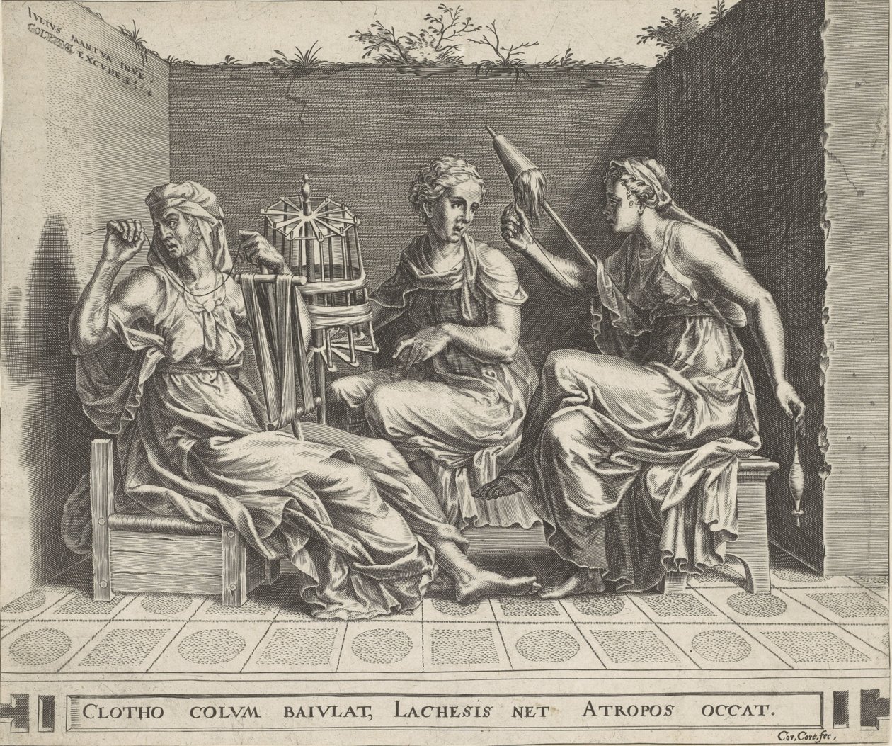 Drie schikgodinnen door Cornelis Cort