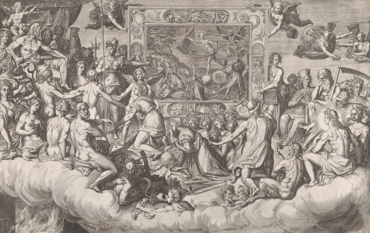 Klaagzang van de Kunst van het Schilderen Bovenste Helft, 1579 door Cornelis Cort