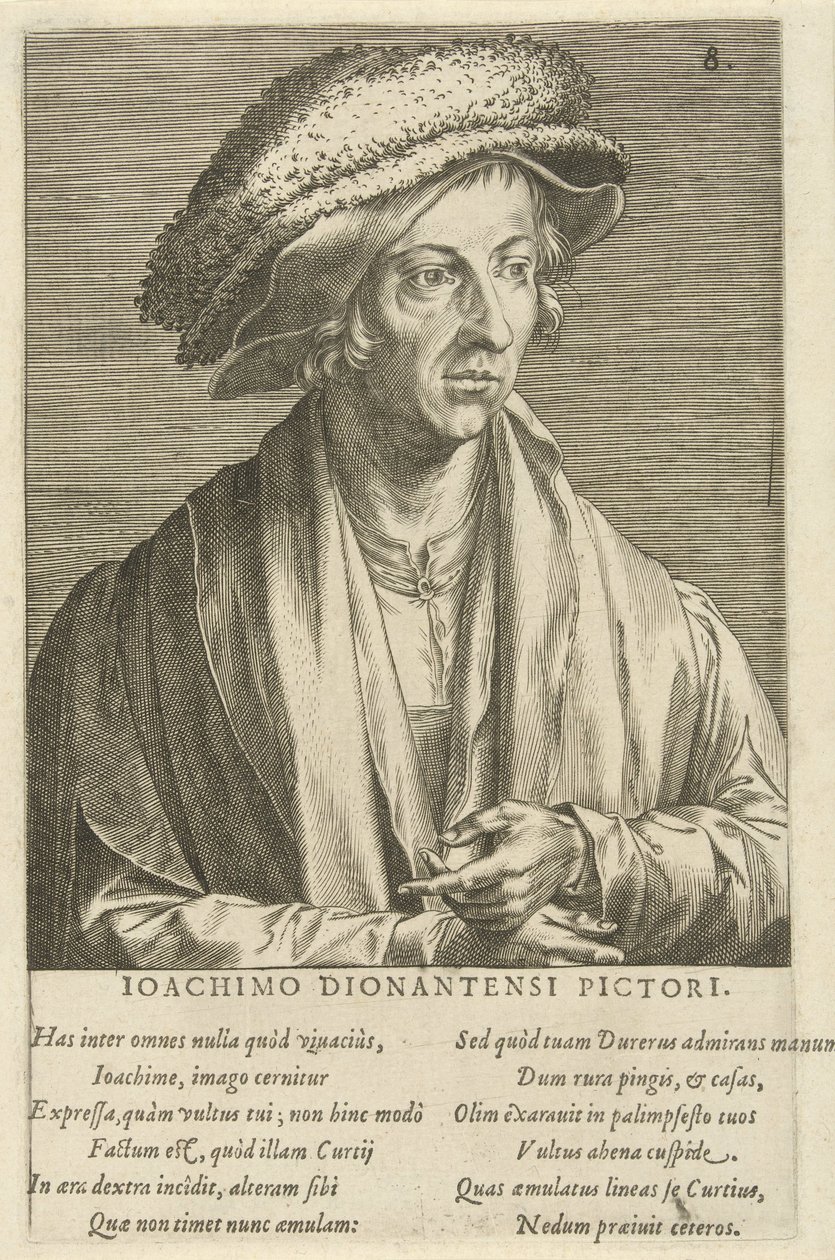 Portret van de schilder Joachim Patinier door Cornelis Cort